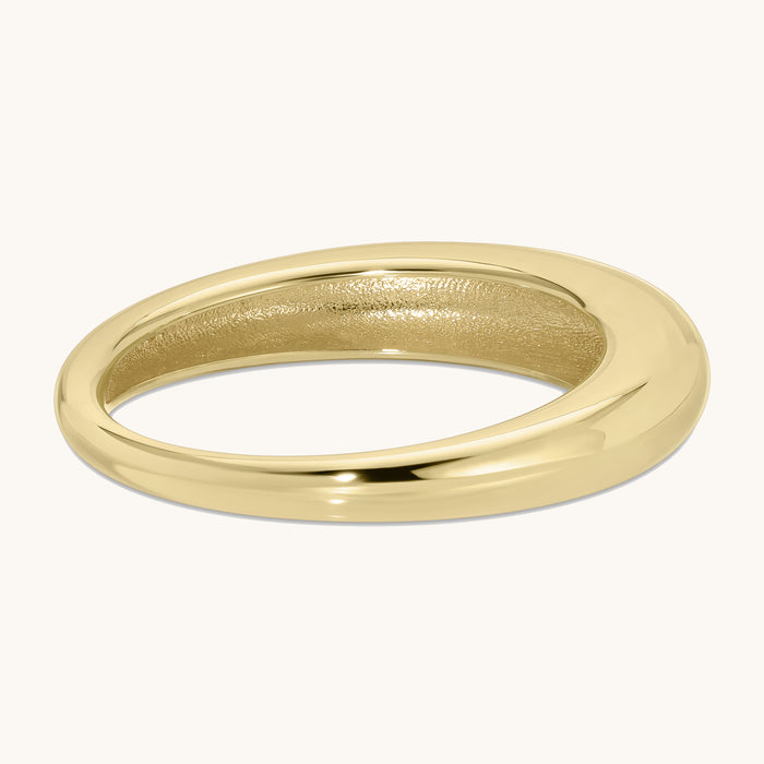 14K Gold Dome Ring with Nine-Pointed Star