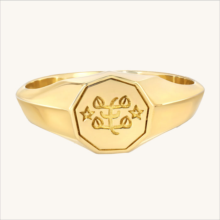 Bahá'í Ringstone Symbol Nonagon Signet Ring