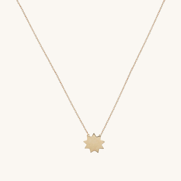 Baha'i Nine Pointed Star Necklace in 14K Gold