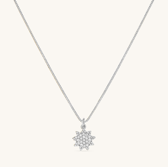 Petite Nine Pointed Star Diamond Necklace