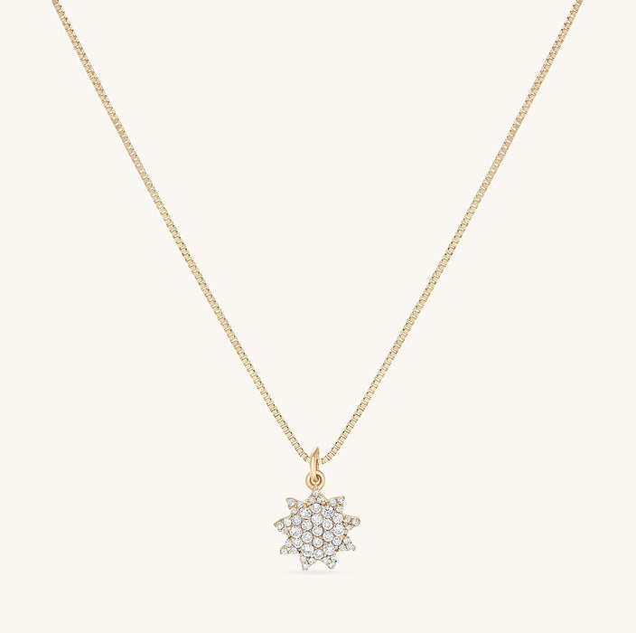 Petite Nine Pointed Star Diamond Necklace