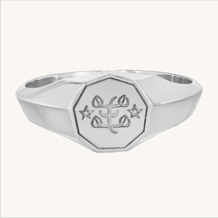 Baha'i Ringstone Symbol Nonagon Signet Ring